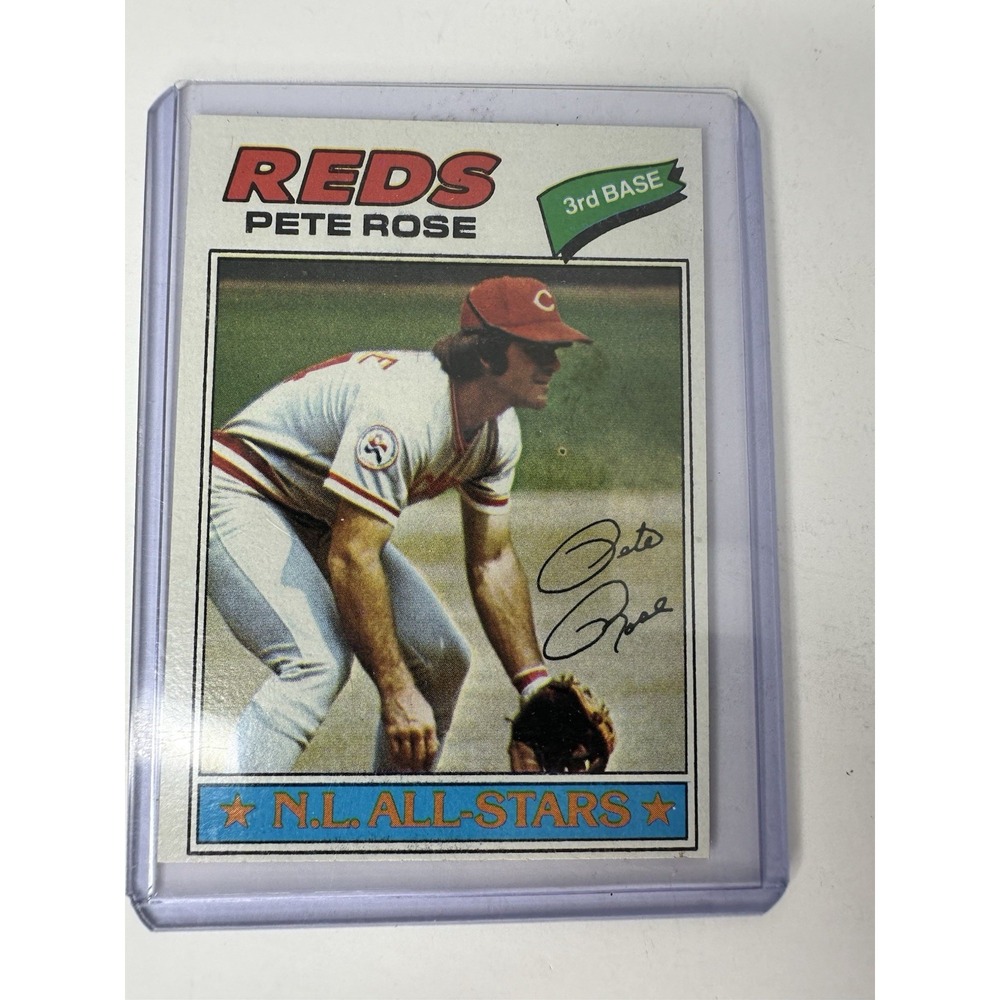 Pete Rose Cincinnati Reds 1977 Topps Baseball Card 450 NL All-Star - Picture 2 of 4